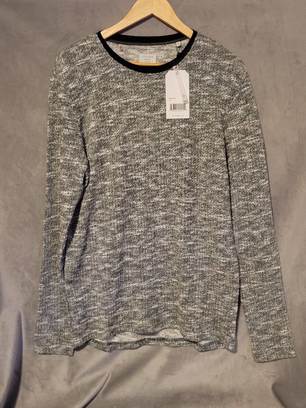7 Diamonds Premium Knit Long Sleeve Gray Black Men's Medium NWT